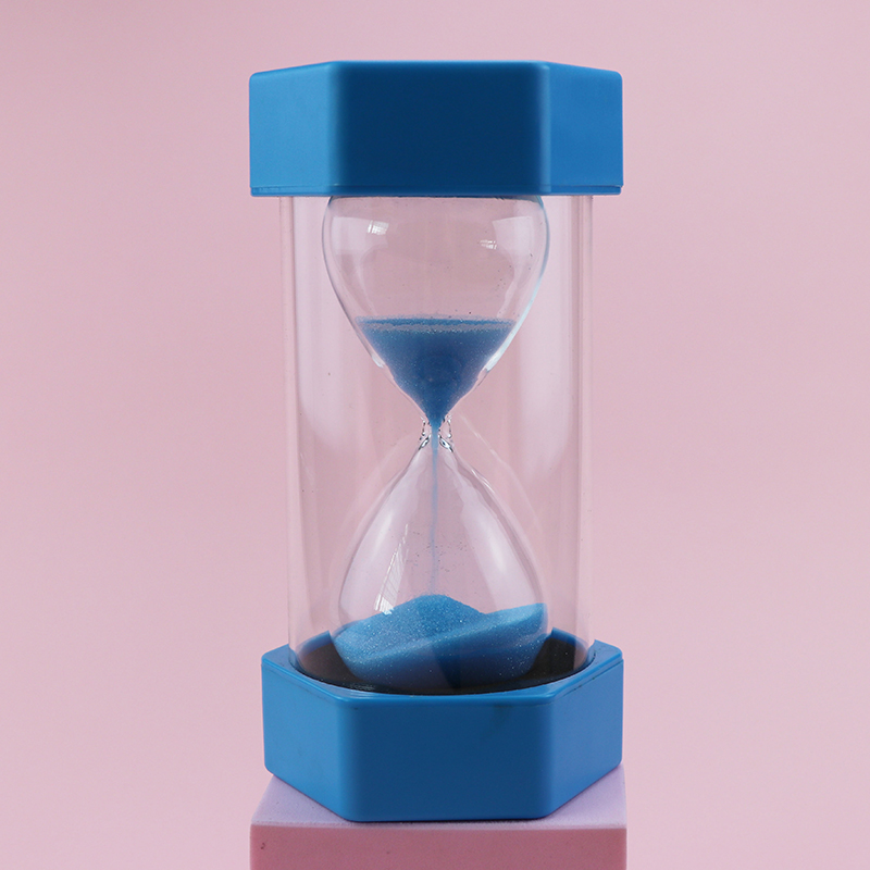 Copertina esagonale in plastica colorata 30/20 minuti Timer orologio di sabbia di vetro per clessidra Hot Hot