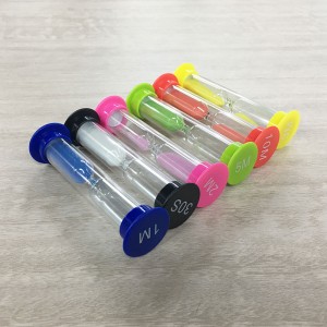 All\'ingrosso 1 2 3 4 5 minuti colorato timer di sabbia di plastica clessista per bambini e orologio da sabbia giocattolo e da tavolo